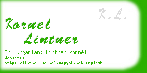 kornel lintner business card