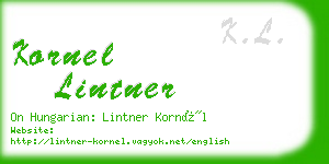 kornel lintner business card